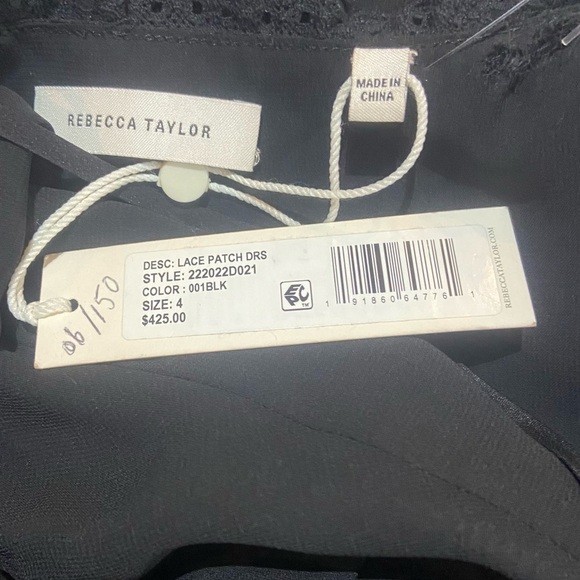 Rebecca Taylor Lace Patch Silk Midi Slipdress Sz 4 NEW - Picture 6 of 7